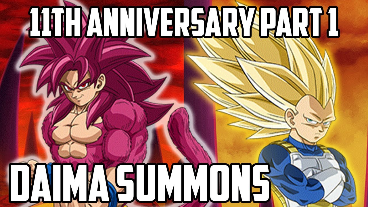 11TH ANNIVERSARY LR DAIMA SSJ4 GOKU & SSJ3 VEGETA SUMMONS (DBZ: Dokkan Battle) w/DokkanMode