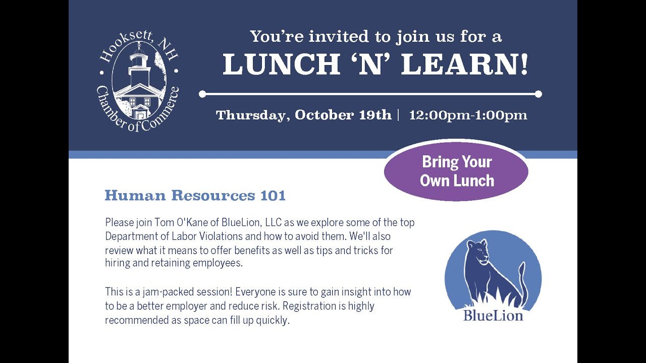 Human Resources 101 - BlueLion, LLC and Hooksett Chamber of Commerce
