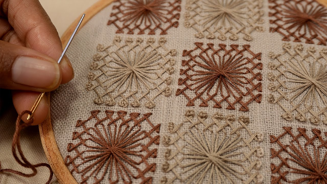 Easy Geometric Embroidery for Beginners | Free Pattern Tutorial
