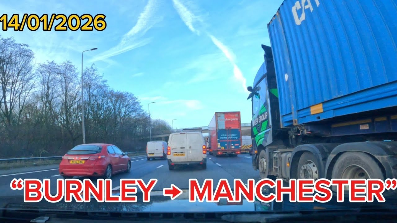 Burnley to Manchester Morning Drive 🇬🇧 | M66 → M60 Traffic Build-Up (14/01/2026)
