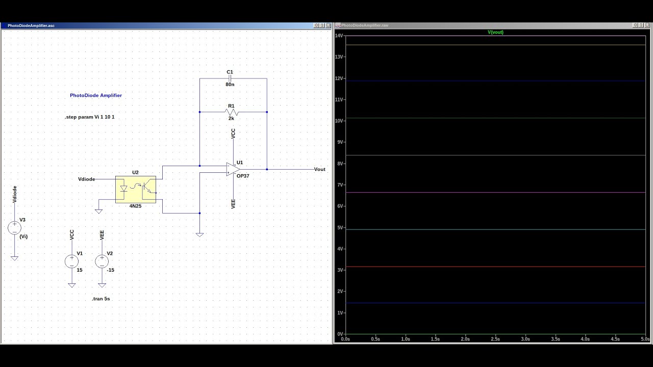 Основы электроники 1: Разработка и моделирование усилителя фотодиода в LTSpice