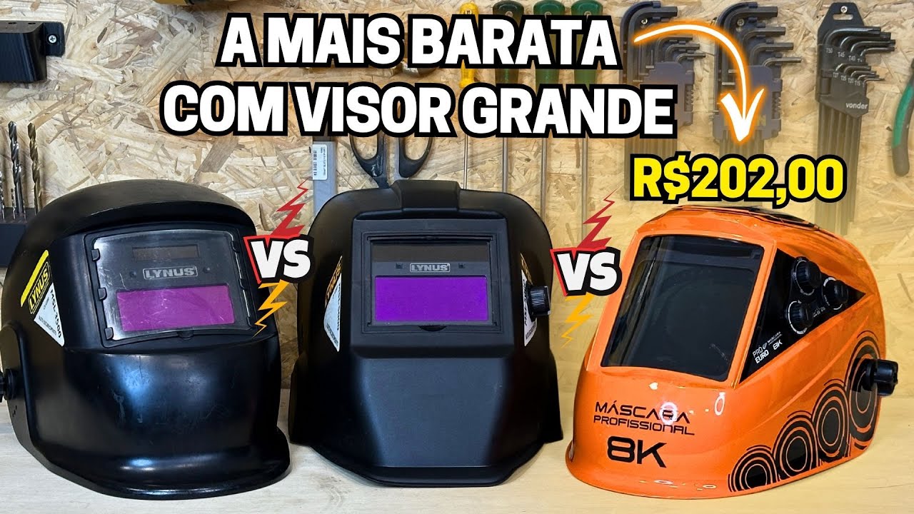 Promoção! Mascara de Solda Display Grande Automática PRO EURO 8k - É outra coisa soldar assim!