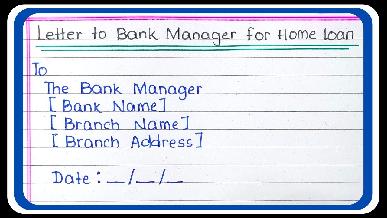 Application for Home Loan To Bank Manager || Application for Home Loan