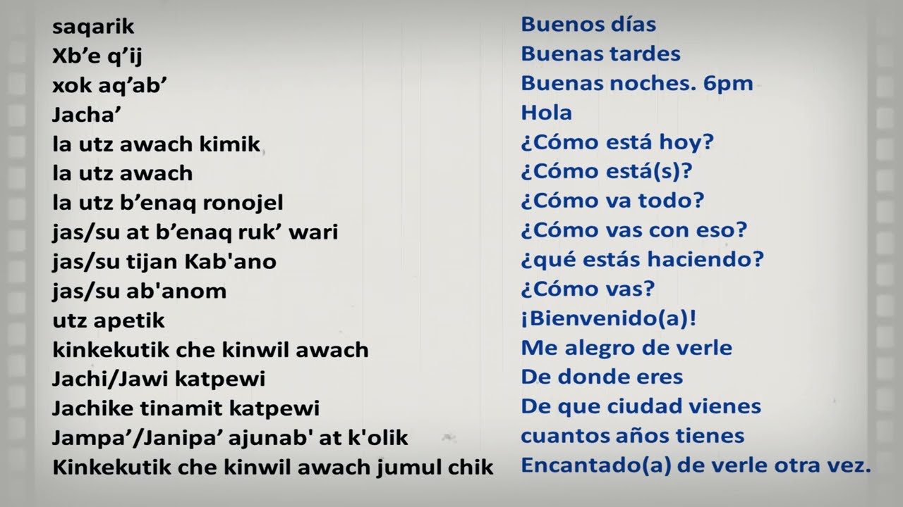 Frases del Idioma K'iche'