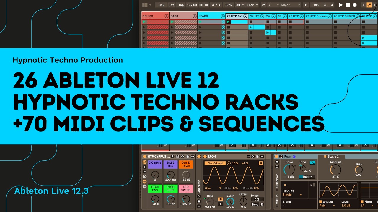 26 Ableton Racks для продюсеров гипнотического и дип-техно музыки.