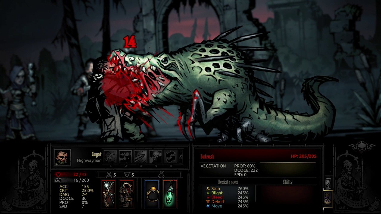 Darkest Dungeon - The Crimson Court - Champion Crocodilian Boss Fight