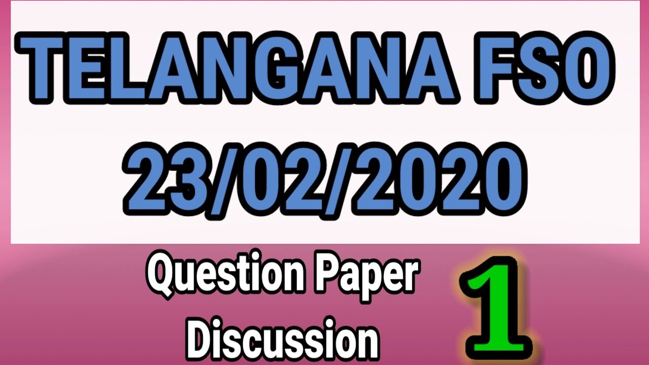 TSPSC-2020 Question Paper Discussion-1