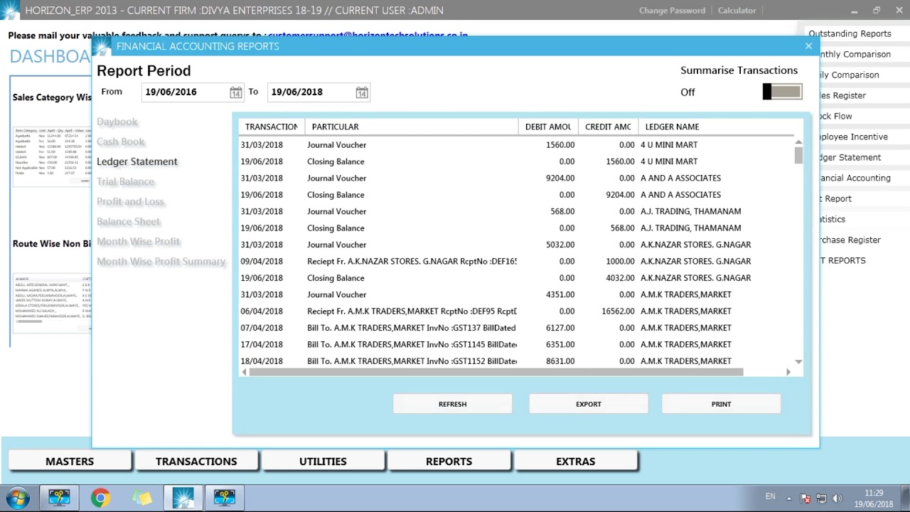 Financial Accounting Report | Billing Software | Horizon ERP