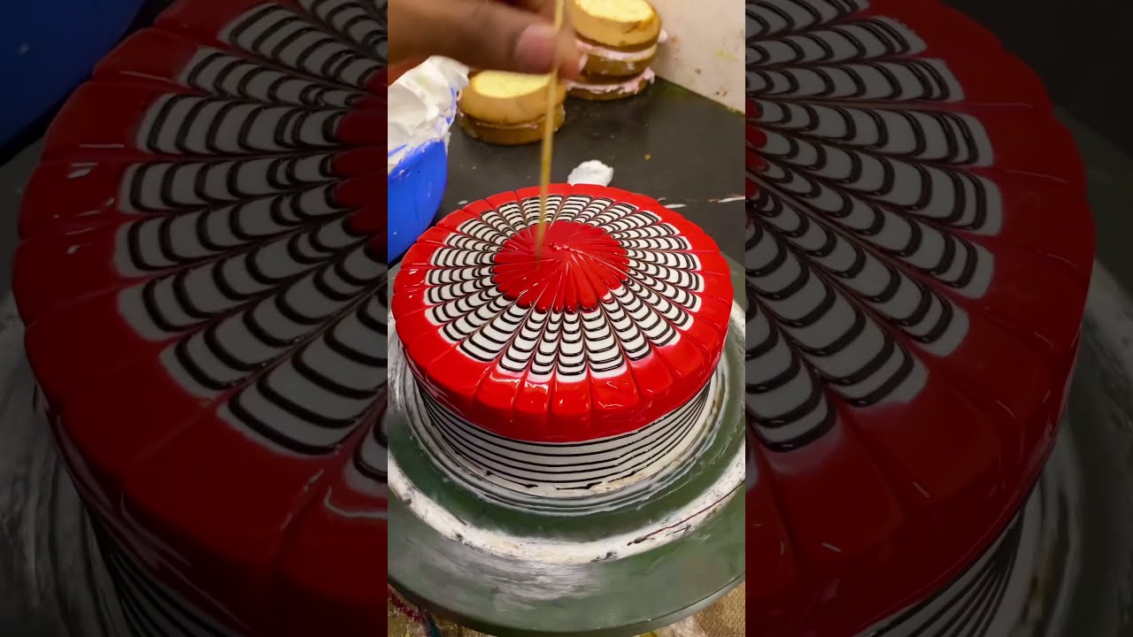 Zebra Design cake 🎂 Multi colour cake 🎂 strawberry cake 🎂 Piping design cake 🎂 cake decorating