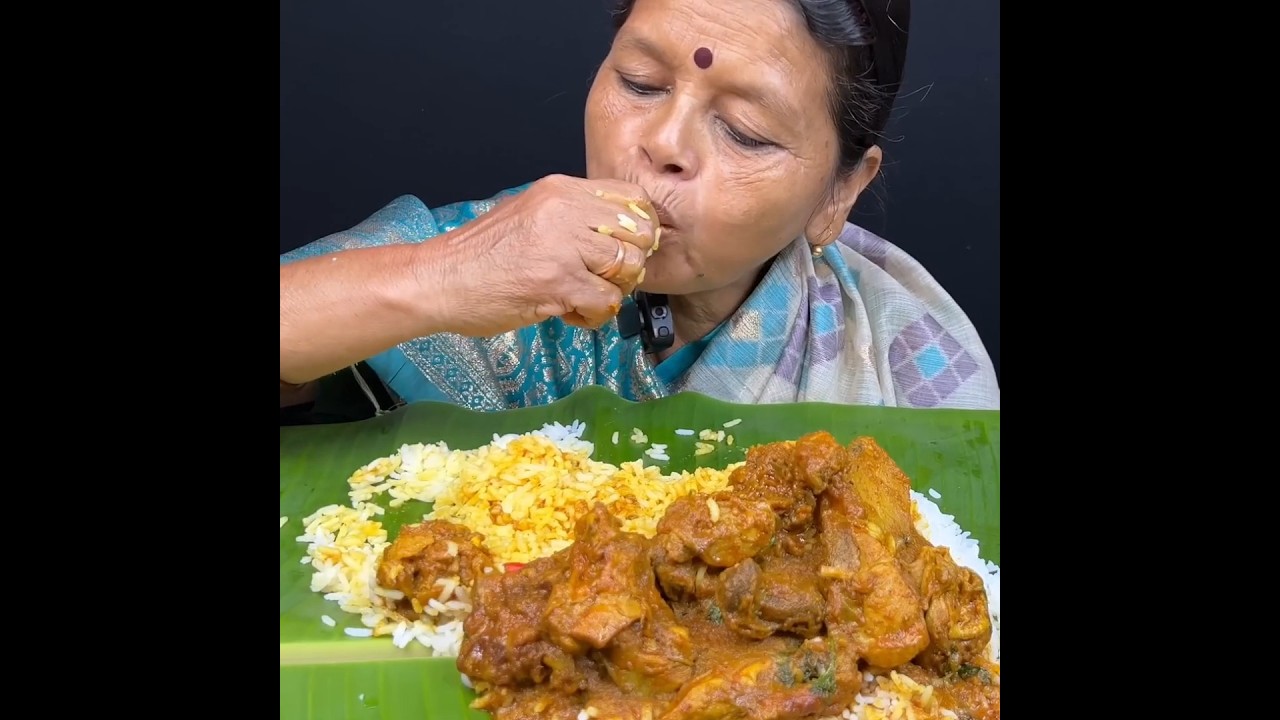 SPICY MUTTON CURRY🔥 BASMATI RICE || #shorts #mukbangn #asmreating #mukbangasmr #asmr
