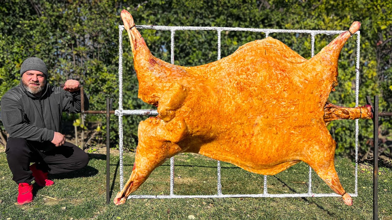 A Whole Lamb Fried To A Crisp On A Spit! My Daughter Loves This Dish!