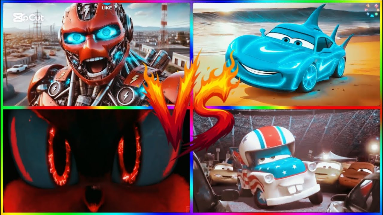 McQueen TRANSFORMER🆚BRAINROT CARS🆚McQueen 🆚SONIC- TILES HOP EDM RUSH🎶