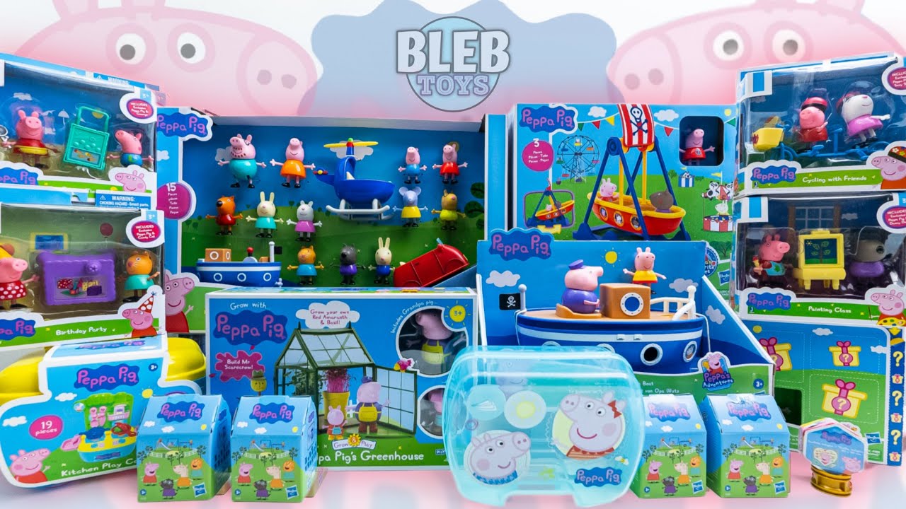 Peppa Pig toy collection unboxing ASMR | Opening 33 different Peppa figures | away we go with Peppa