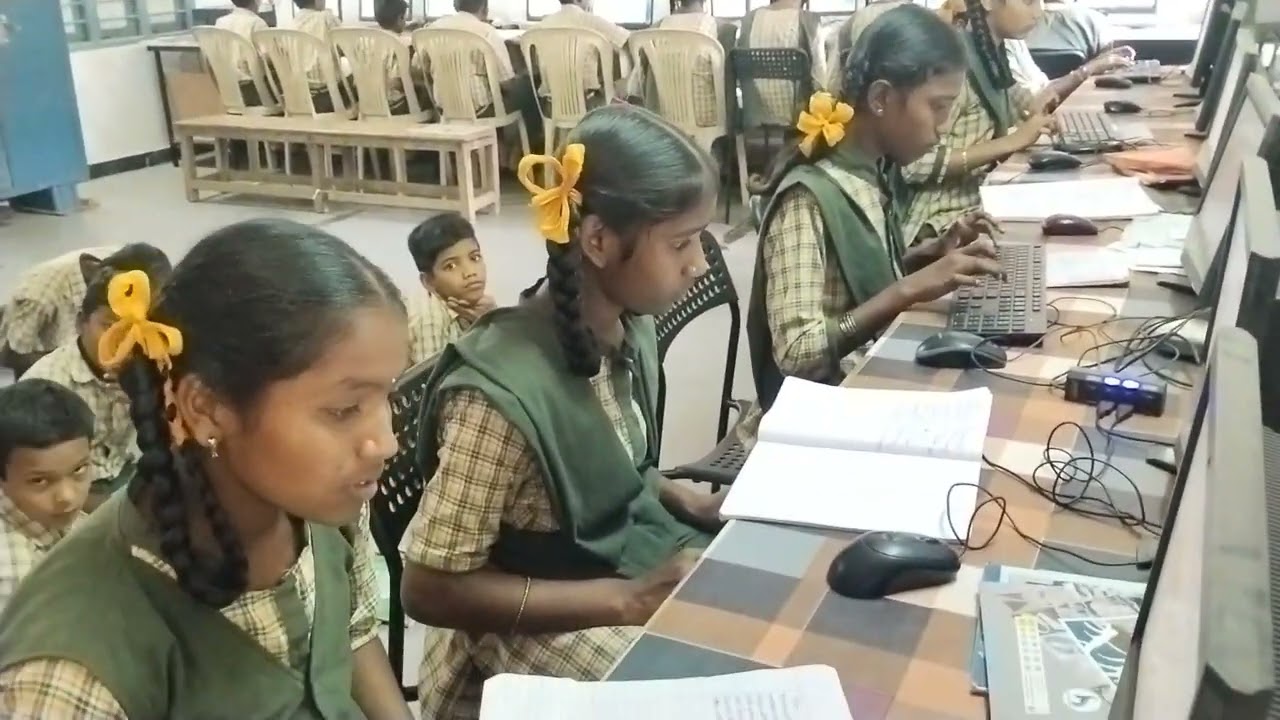 Ghs panyam 7th students are practicing MS word in table creating and word art.  