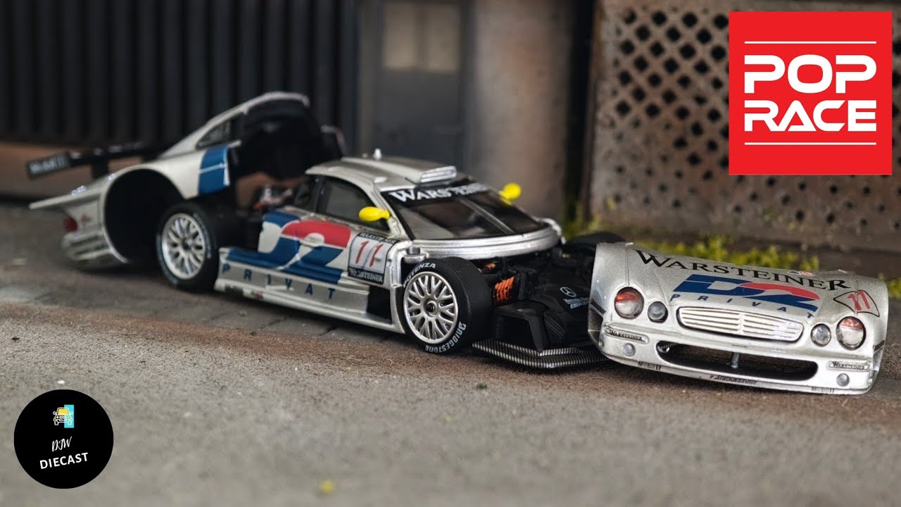 Mercedes Benz CLK GTR D2 1997 FIA GT by Pop Race 1/64 | UNBOXING and REVIEW