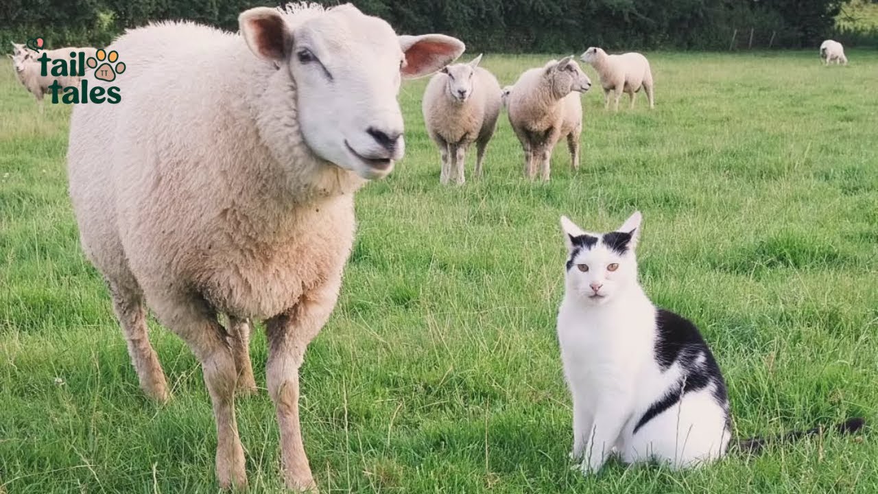 TomTom 🐾 The Cat Who Became the Shepherd of a Sheep Flock ❤️