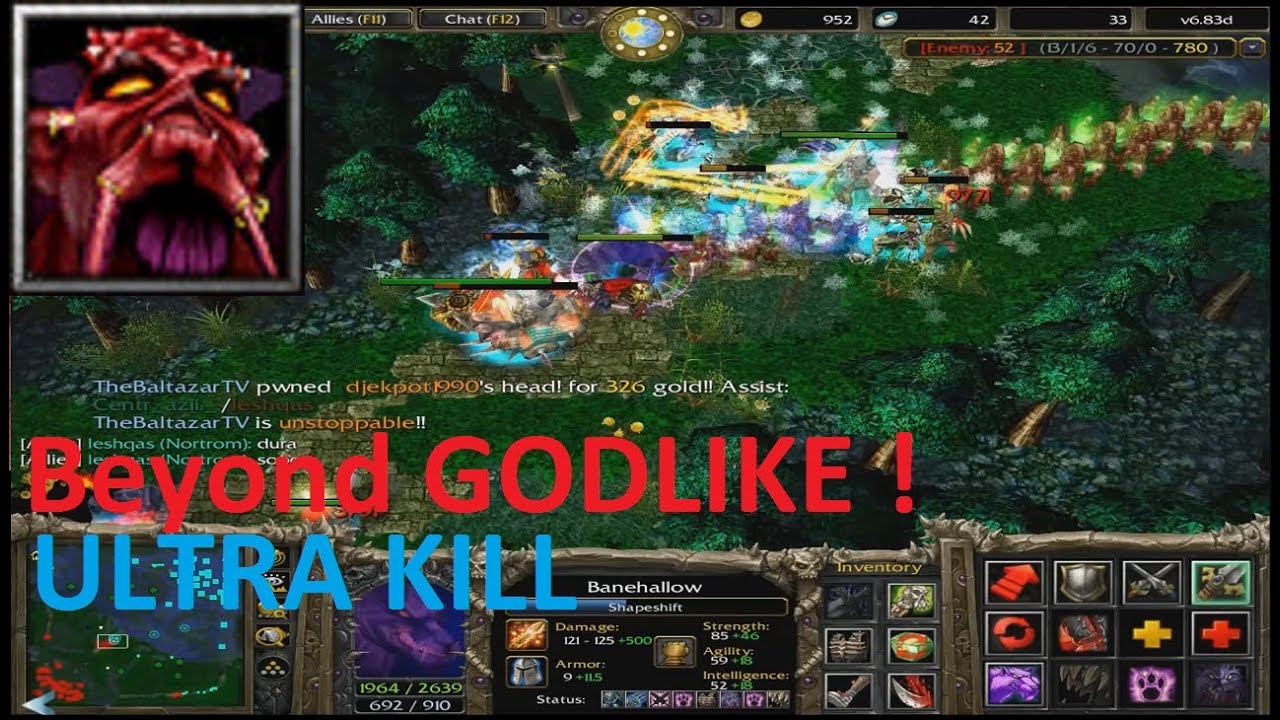 DotA 6.83d - Lycan Beyond GODLIKE! (ULTRA KILL)
