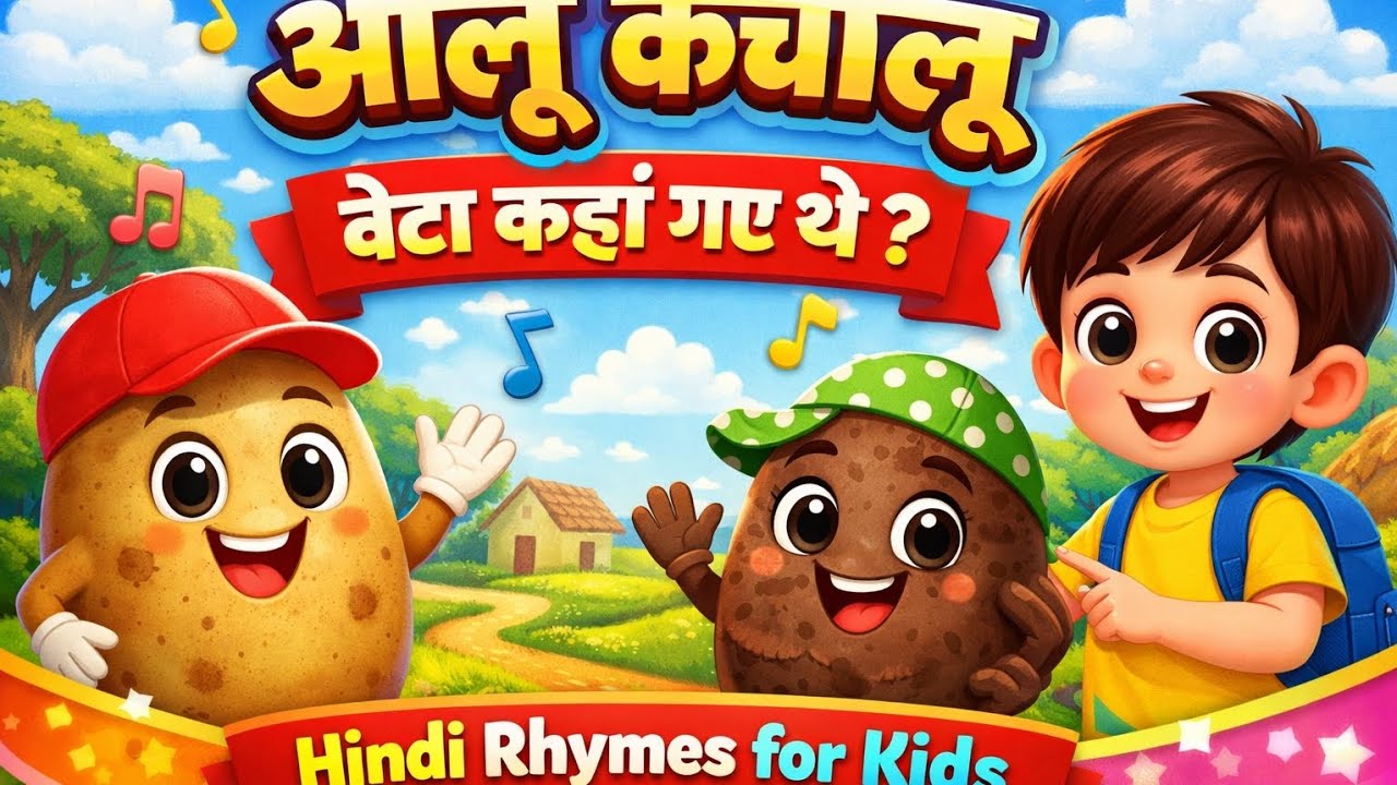 Aloo Kachalu Beta Kahan Gaye The | Hindi Rhymes for Kids | Nursery Rhyme Song