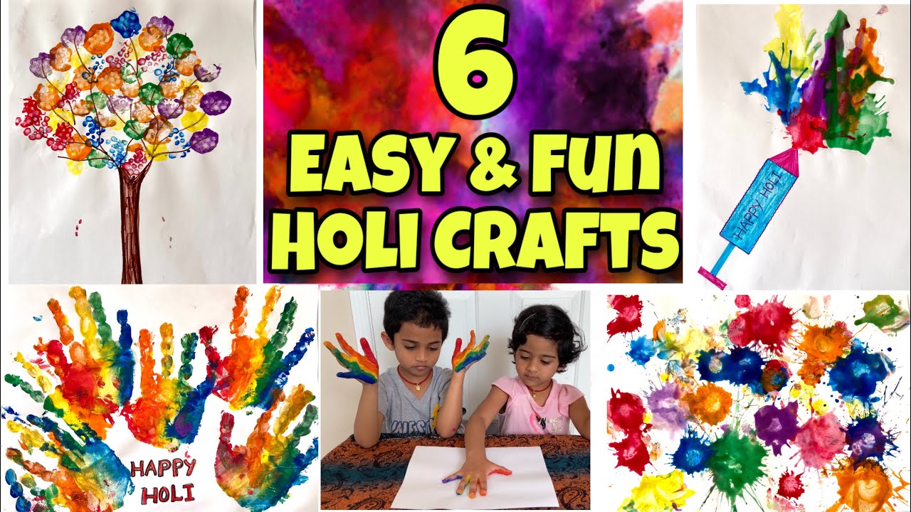 Simple and Easy Holi Craft Ideas for Kids | Holi Activities for Kids | Holi Special Crafts