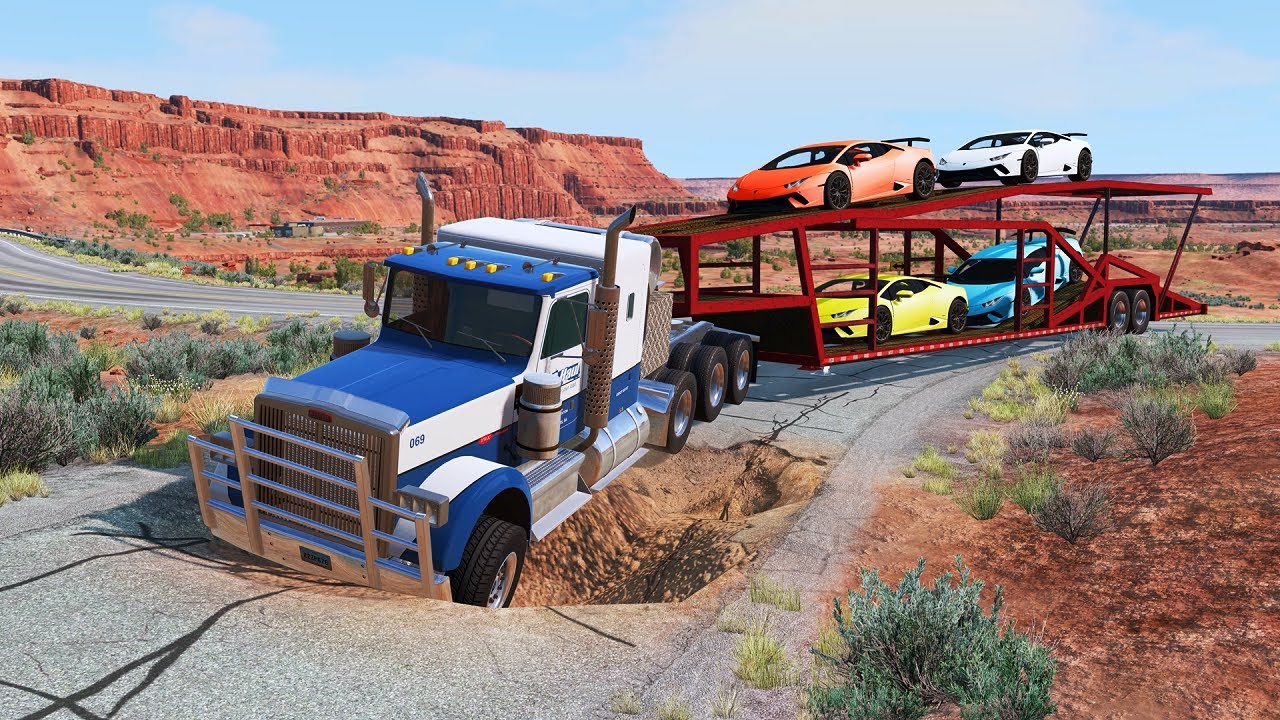 TRUCKS VS POTHOLES | BeamNG Drive #8