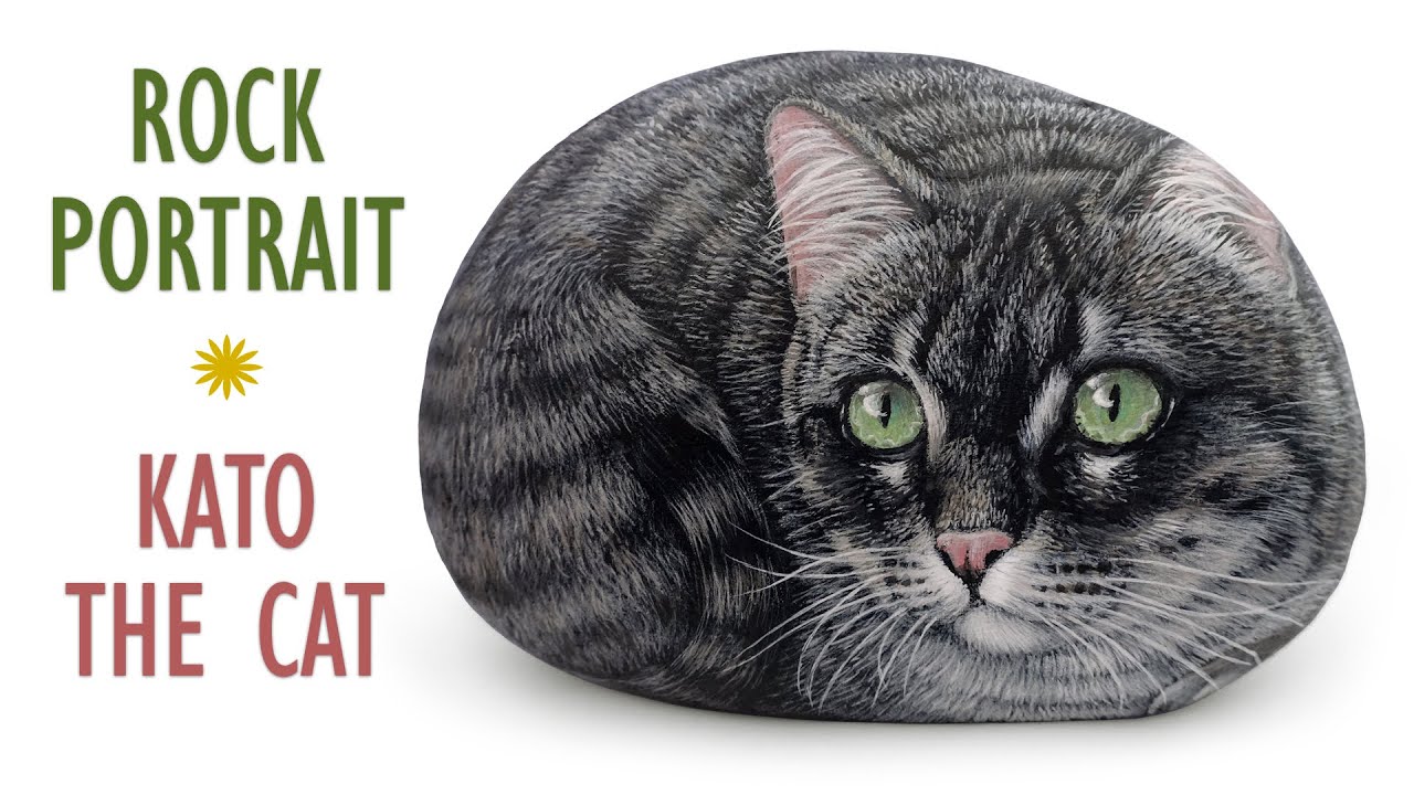 Hand Painted Rock Portrait of Kato | Rock Painting Art by Roberto Rizzo