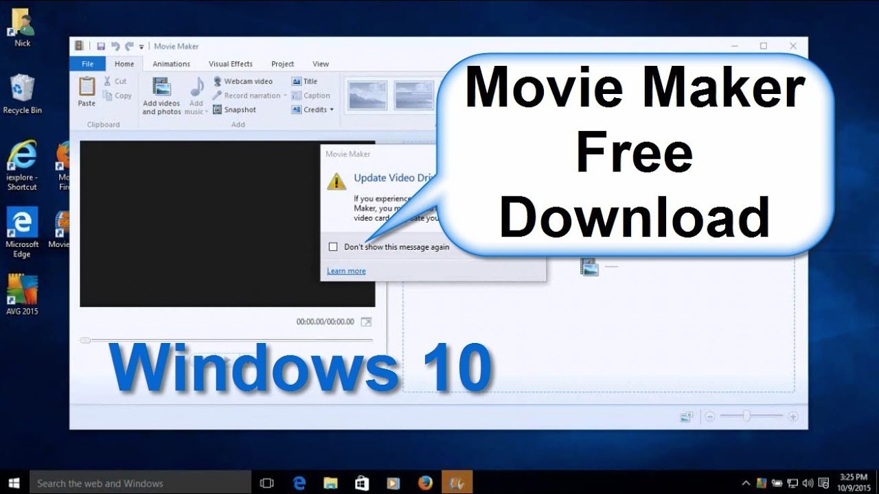 Windows 10 - How to recover windows movie maker