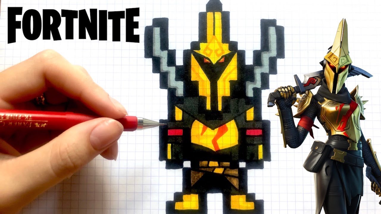 TUTO DESSIN CHEVALERESSE ETERNELLE SKIN FORTNITE PIXEL ART