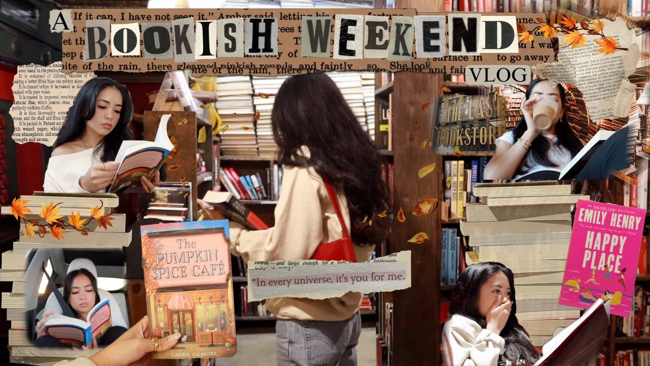 spend a bookish weekend with me 📖☕️ (roadtrip, book shopping, reading vlog, fall reads)