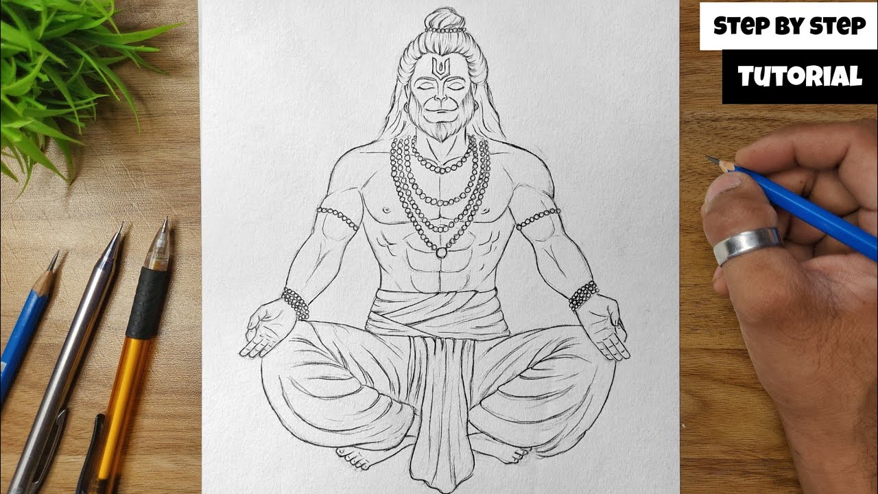 How To Draw Lord Hanuman Full Body Detail Step By Step Tutorial For Beginners 