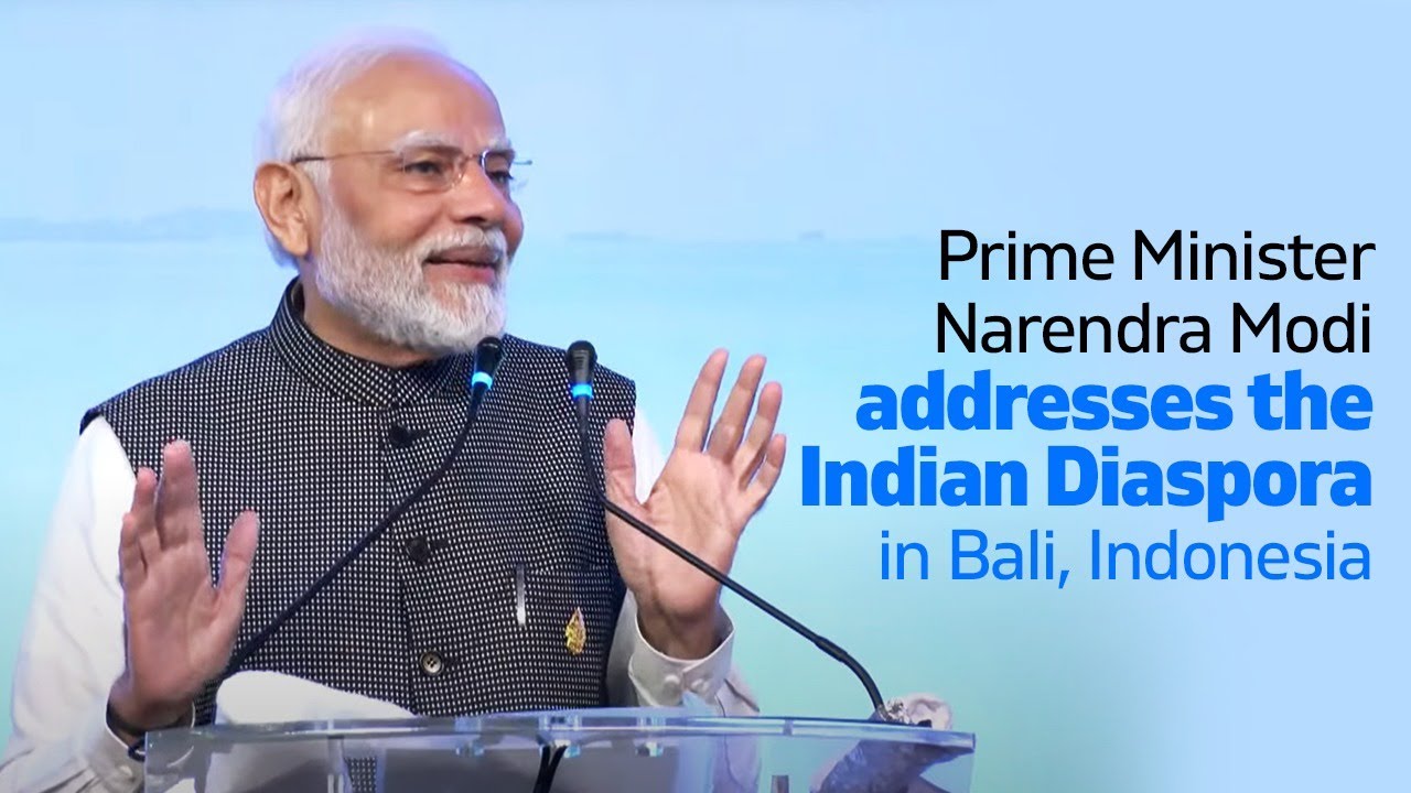Prime Minister Narendra Modi addresses the Indian Diaspora in Bali, Indonesia