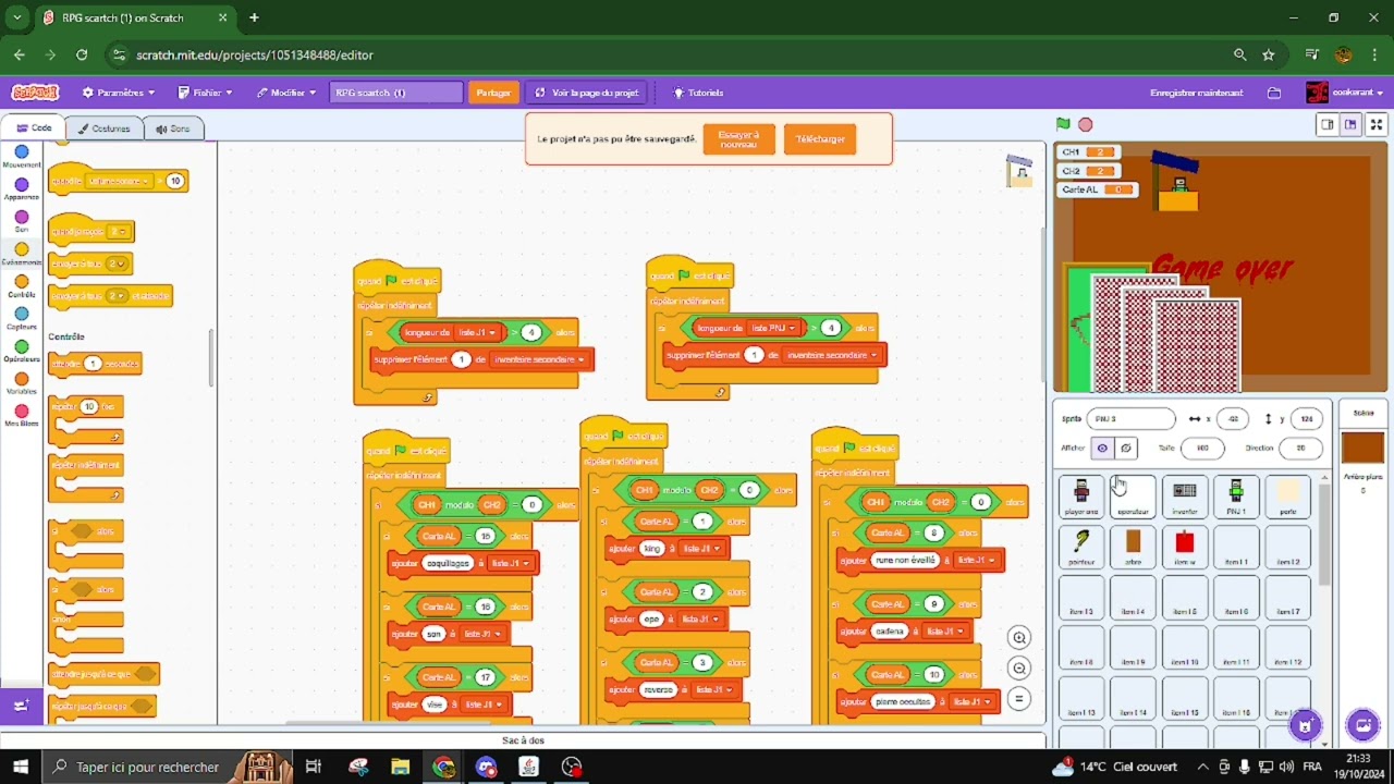 comment faire un RPG sur scratch part 15 (fr tuto)(le tour par tour)