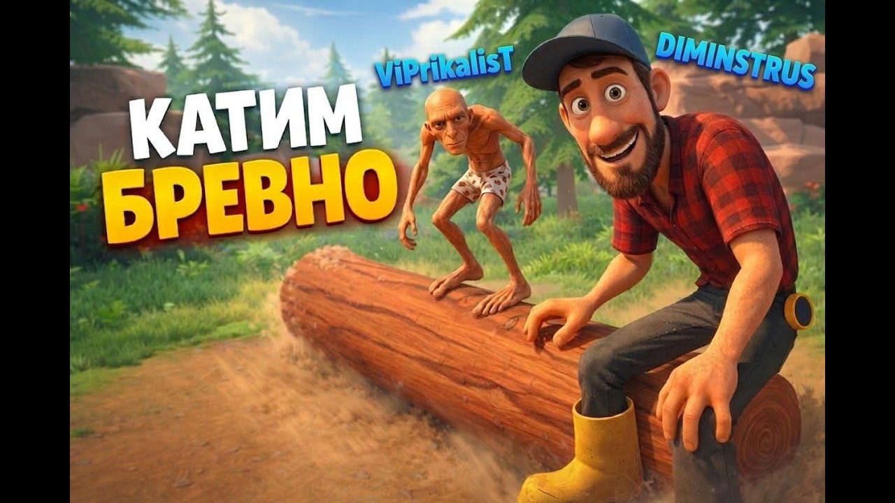 Катим бревно в игре Log Riders