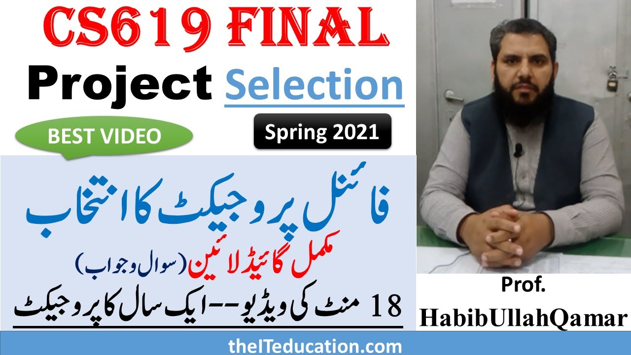 CS619 Final Project Selection Guideline for Spring 2021 | How to select Easy cs619 Final Project