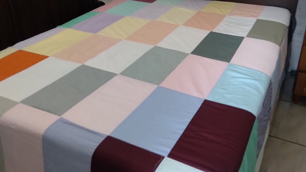veja como forrei essa colcha de retalhos