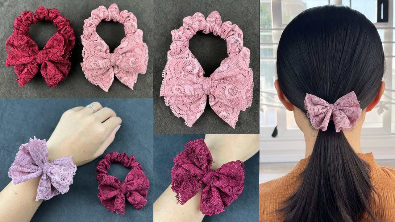 Beautiful Scrunchies ✅✅ How to make Lace Fabric Scrunchies Sewing Tutorial. DIY Scrunchies.