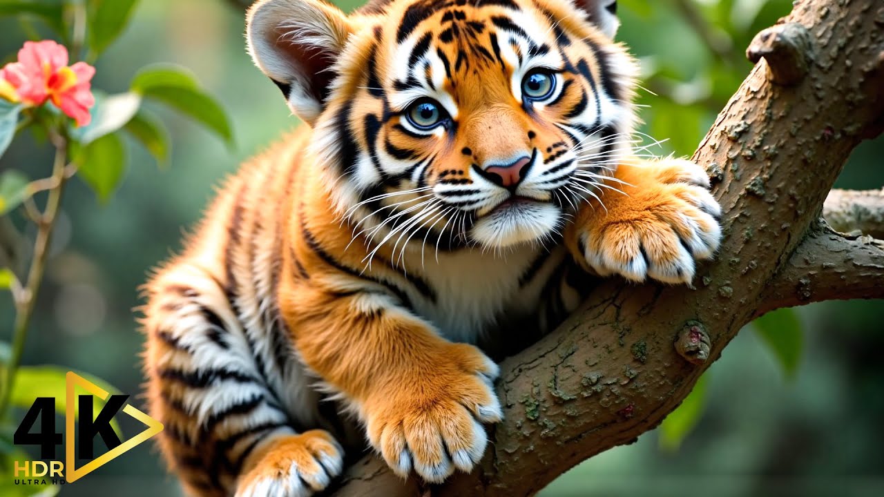 Baby Jungle Animals 4K 🐯 Healing Wildlife Video for Anxiety Relief | Nature Therapy