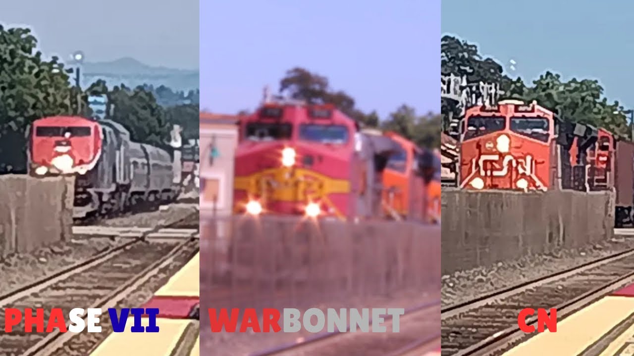 PHASE VII DOUBLEHEADER, WARBONNET LEADER, CN POWER AND MORE! Railfanning Puyallup, WA 7/19/2025