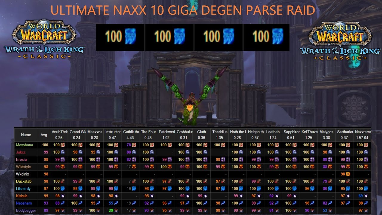 ULTIMATE NAXX 10 PARSE RUN! (Arcane Mage pov) - WOTLK CLASSIC ALL 100s