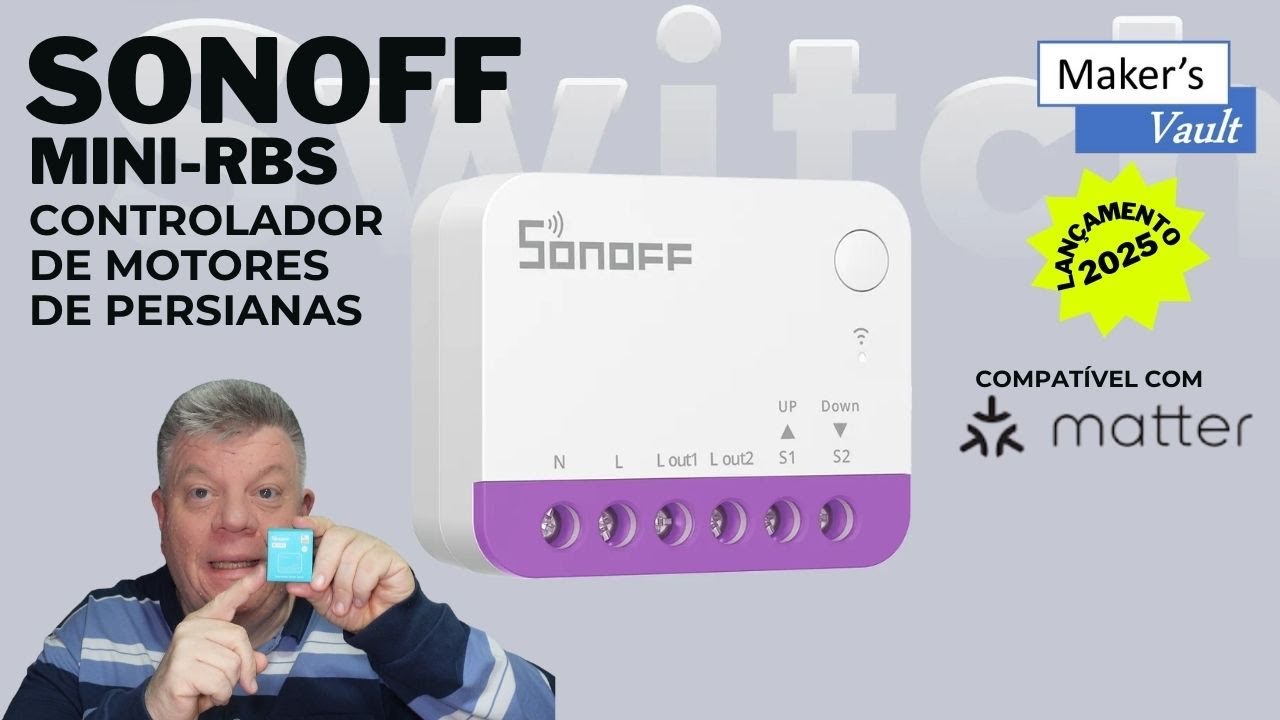 Sonoff MINI RBS: Controlador Inteligente de Motores de Persianas - Compatível com Matter