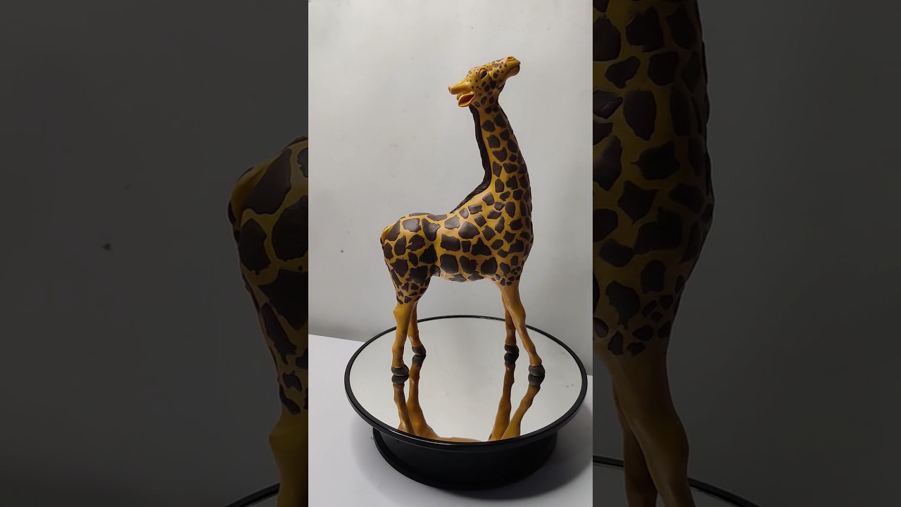 how to make a realistic Giraffe with polymer clay #viralyoutubeshorts #clayart