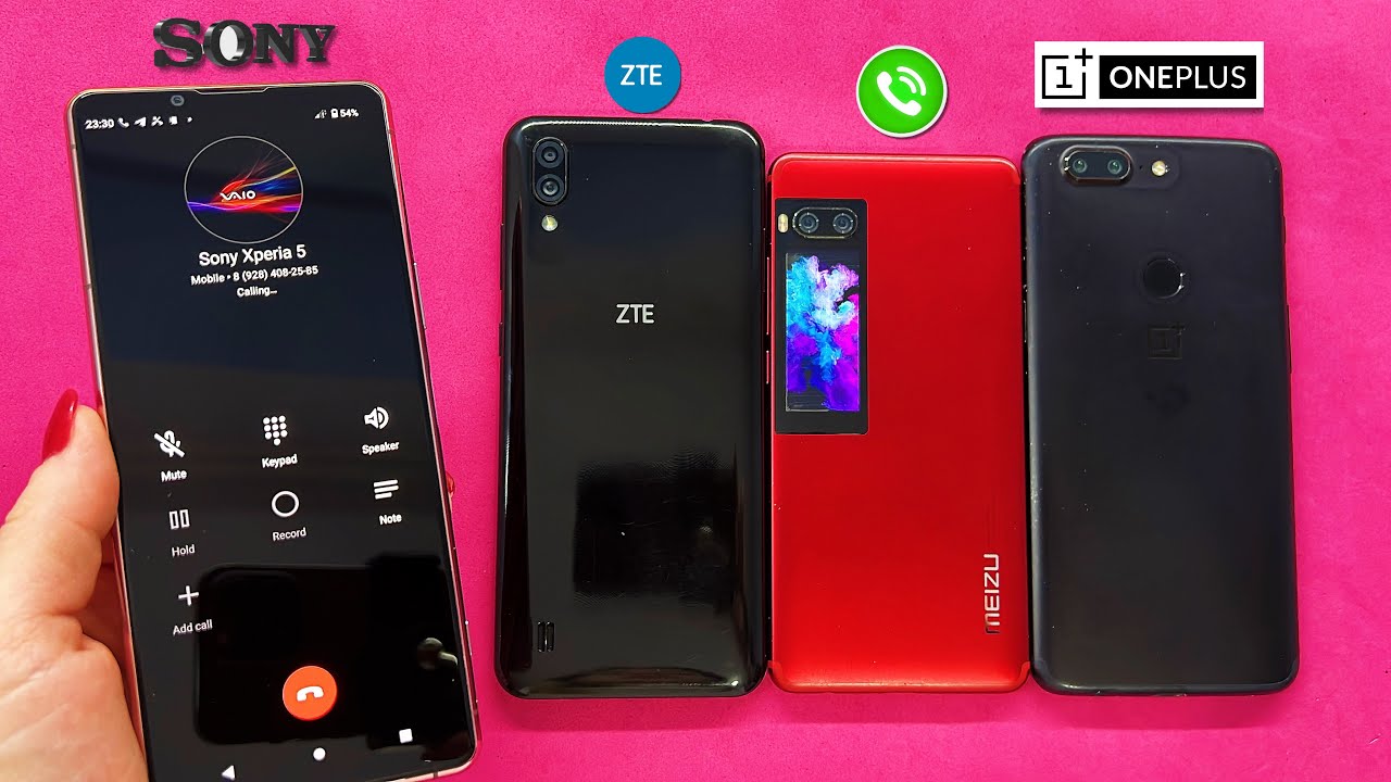 Sony Xperia 5 Calling on MEIZU Pro 7 + OnePlus 5T + ZTE Blade A51 Incoming Calls
