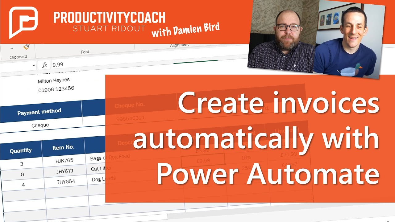 Populate Excel Templates e.g. Invoices automatically with Power Automate