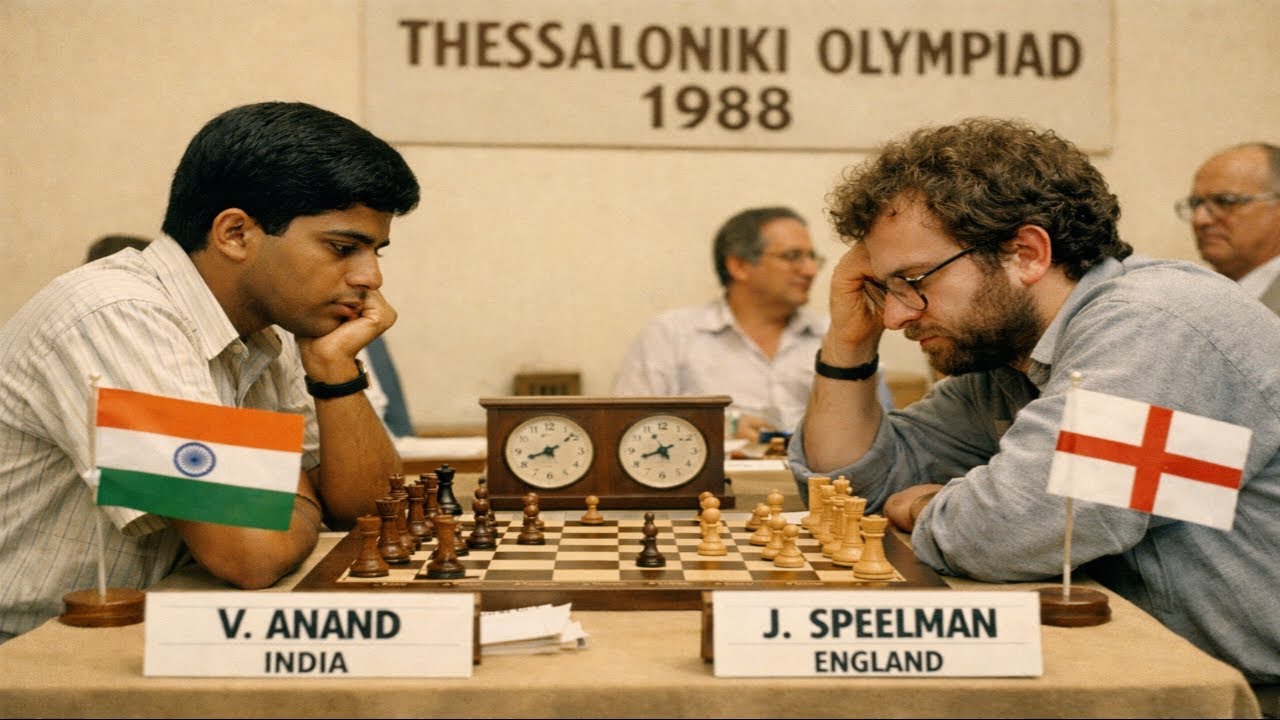 Viswanathan Anand vs Jonathan Speelman • Thessaloniki Olympiad. 1988