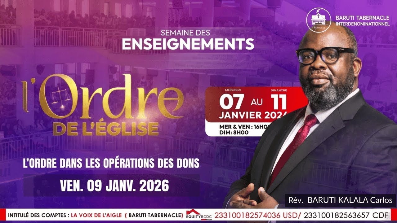 L'ORDRE DANS LA SOCIETE PREDICATION 09 JAN 2026 | PAST CARLOS BARUTI
