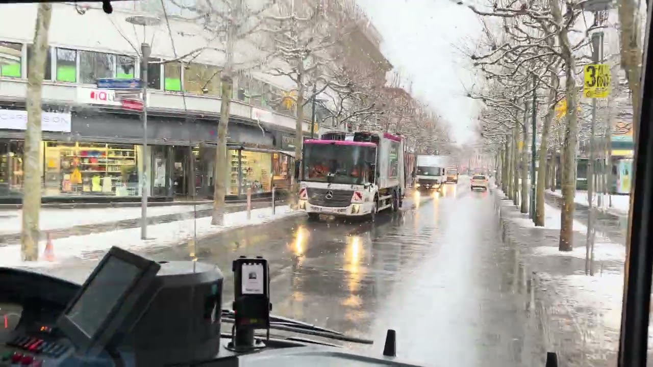 Busfahrt  Schillerplatz - Ludwigstrasse - Höfchen Januar 2026 | Schnee in Mainz