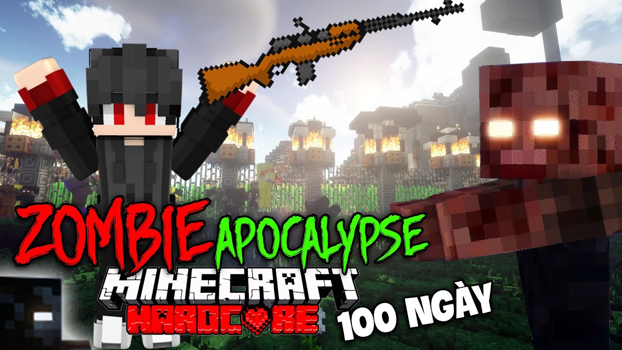 KiraMC Tóm Tắt 100 Ngày Minecraft Tận Thế Zombie Sinh Tồn Siêu Khó !! Zombie Apocalypse Hardcore