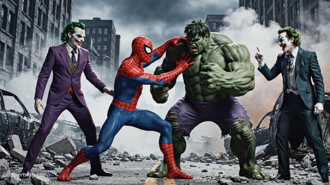 Spider-Man vs Joker: When Hulk and Batman Unite to Save a Ruined City | Epic AI Superhero Battle