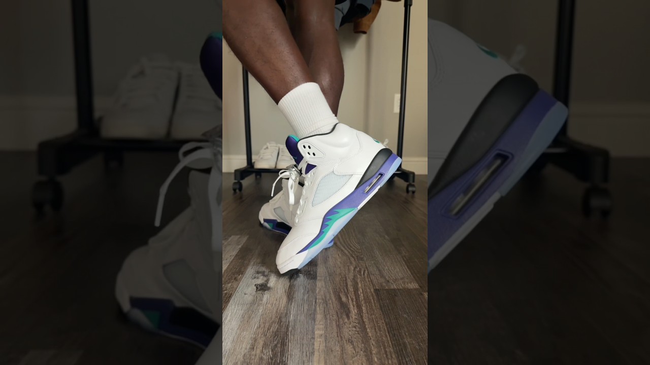 AIR JORDAN 5 OG GRAPE 🍇 ON FEET 👣 #shorts #sneakers #jordan #grape #onfeet #nike #trending #pov