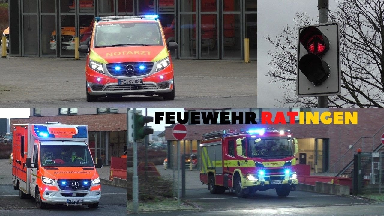 EINSATZFAHRTEN der HLF + NOTARZT + RETTUNGSWAGEN Ratingen!