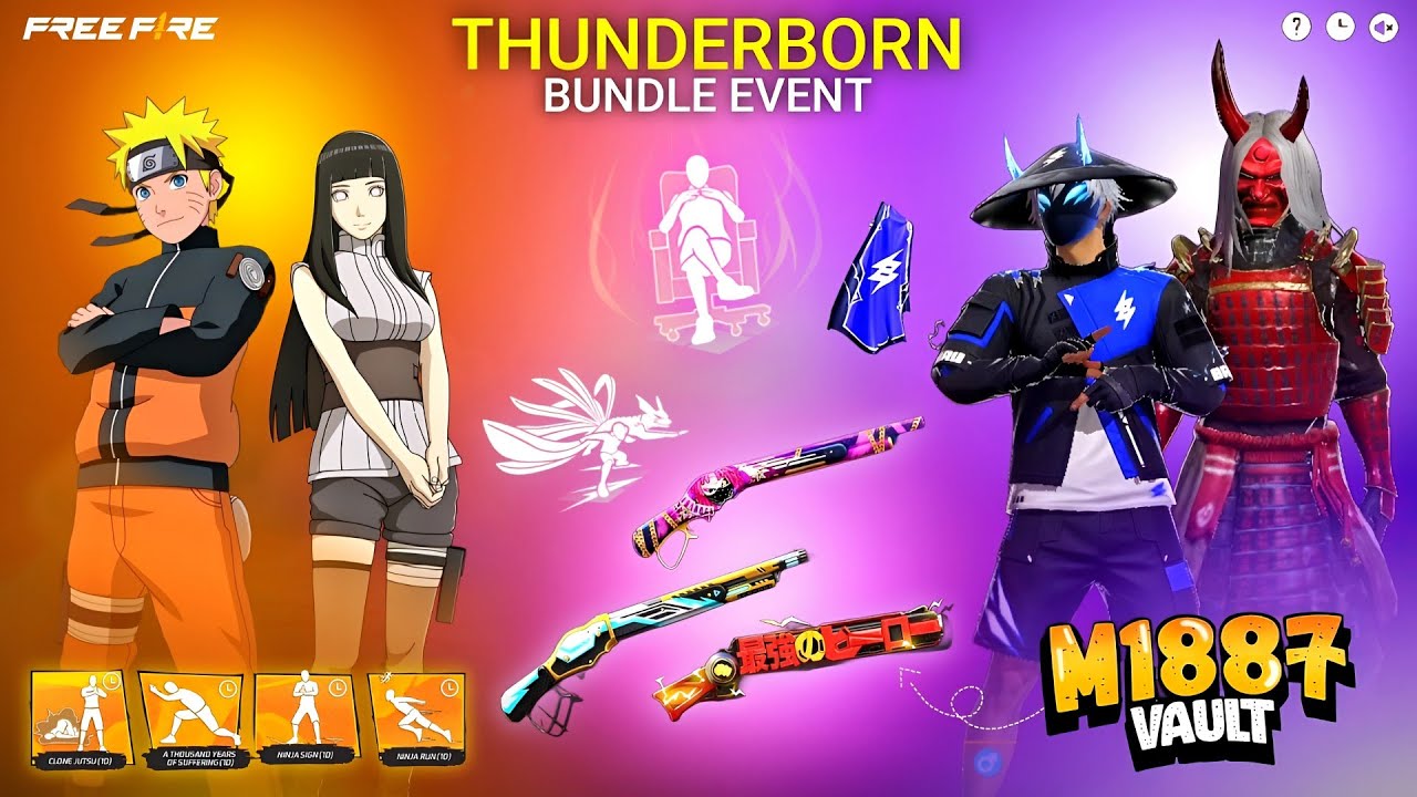 Thunderborn Bundle💥Naruto Return Event🤯🥳 | Free Fire New Event l Ff New Even